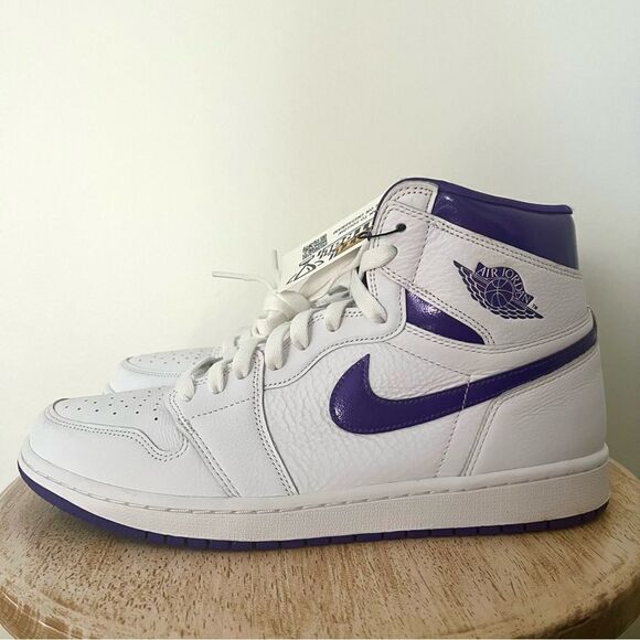 Nike Jordan 1 Purple High Top Leather Sneakers Size 11.5 - Picture 4 of 13